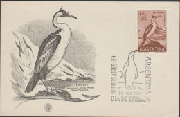 O) 1961 ARGENTINA, BIRD OF PATAGONIA-PHALACROCORAX-CORMORAN POSTAL STATIONARY, XF - Postwaardestukken