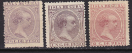 Cuba Lot De 3 Alfonso XIII De 1894-96 Nfs   à Saisir - Prephilately