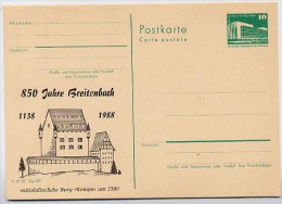 DDR P84-1-81 C161 Postkarte Zudruck BURG BREITENBACH 1988 - Private Postcards - Mint