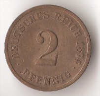 ALLEMAGNE 2 PFENNIG 1874 F - 2 Pfennig