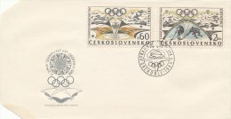 Czechoslovakia / First Day Cover (1968/02 A) Praha (1): Winter Olympic Games 1968 Grenoble (figure Skating, Ice Hockey) - Hiver 1968: Grenoble