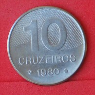 BRAZIL  10  CRUZEIROS  1980   KM# 592,1  -    (Nº06920) - Brésil