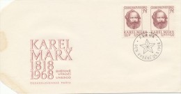 Czechoslovakia / First Day Cover (1968/11) Praha: 150 Anniversary Of Birth Karl Marx (1818-1883), Painter: M. Hegar - Karl Marx