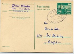 BAHNPOST Berlin-Eisenach ZUG 02359 1982 Auf DDR Postkarte P79 - Cartoline - Usati
