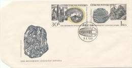 Czechoslovakia / First Day Cover (1968/23 A) Praha (1): XXIII. International Geological Congress (0,30 + 1,00) - Fossilien