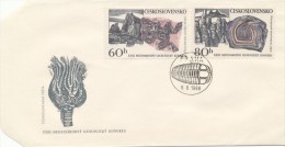 Czechoslovakia / First Day Cover (1968/23 B) Praha (2): XXIII. International Geological Congress (0,60 + 0,80) - Fossielen