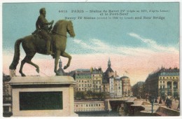 75 - PARIS - Statue De Henri IV Et Le Pont-Neuf - ELD 4613 - Standbeelden