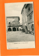 LAUZERTE    1902   LA PLACE  AVEC LE MARCHE     CIRC  OUI    EDIT - Lauzerte