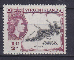 British Virgin Islands 1956 Mi. 111     ½ C Queen Elizabeth II & Map Of Tortola Landkarte MH* - Britse Maagdeneilanden