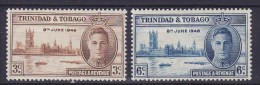 Trinidad & Tobago 1946 Mi. 145-46 King George VI. Victory Complete Set MH* - Trinidad & Tobago (...-1961)