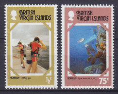 British Virgin Islands 1978 Mi. 327, 332     ½ C & 75 C Tourism Under Water Sports Checking Gear & Tropical Fish MNH** - British Virgin Islands