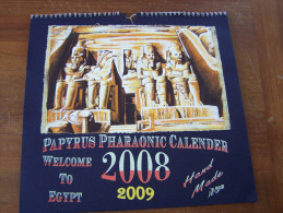 CALENDRIER PAPYRUS HAND MADE 2008  PHARAONIC CALENDAR  WELCOME TO EGYPT-  EGYPT - ANGLAIS ENGLISH - Grand Format : 2001-...