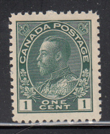 Canada MNH Scott #104c 1c George V Admiral Issue, Deep Blue Green - Ungebraucht