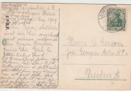 Agnetendorf,sda To Dresda Used 1909 - Cartas & Documentos