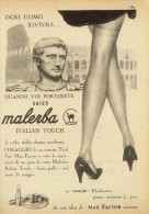 # CALZE MALERBA 1950s Advert Pubblicità Publicitè Reklame Stockings Bas Medias Strumpfe - Bas