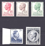 Australia 1951, 1952 King George VI - 5 Values MH  SG 248-252 - Mint Stamps