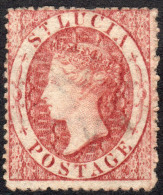 St Lucia 1860 SG1 P14-16 Small Star (1d) Rose-red Unused - St.Lucia (...-1978)