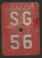 Velonummer St. Gallen SG 56 - Nummerplaten