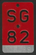Velonummer St. Gallen SG 82 - Nummerplaten