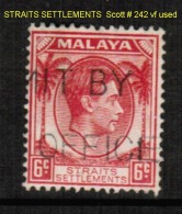 MALAYA---Straits Settlements   Scott  # 242  VF USED - Straits Settlements