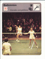 Fiche Illustrée Sport / Badminton  // IM 01-FICH-SPORT - Deportes