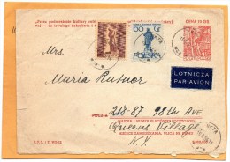 Poland 1956 Cover Mailed To USA - Lettres & Documents