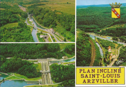 Cpsm St Louis-arzviller, Canal De La Marne Au Rhin, Le Plan Incliné Transversal, Armoiries - Arzviller