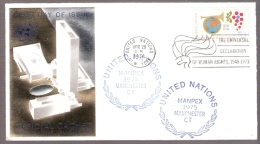 United Nations - MANPEX 1974/1975 Manchester, Connecticut - Postmarked The Universal Declaration Of Human Rights - Covers & Documents