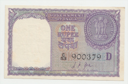 India 1 Rupee 1957 XF (2 Staple Holes) CRISP Banknote P 75f  75 F - Inde