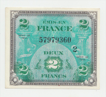 France 2 Francs 1944 AUNC CRISP Banknote P 114b 114 B - 1944 Flagge/Frankreich