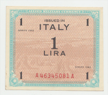 Italy 1 Lira 1943 AUNC P M10a AMC - Ocupación Aliados Segunda Guerra Mundial