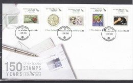 Nieuw-Zeeland 2005 FDC Mi Nt 2257-2261  150 Jaar Postzegels; Stamp On Stamp - Gebruikt