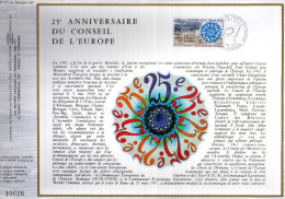Feuillet Tirage Limité  CEF 271 25e Anniversaire Du Conseil De L'Europe - Brieven En Documenten