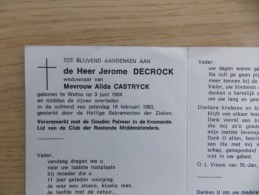 Doodsprentje Jerome Decrock Watou 3/6/1904 - 19/2/1983 ( Alida Castryck ) - Religion &  Esoterik
