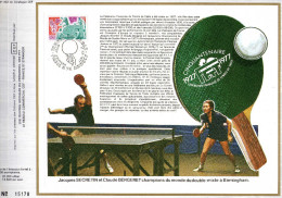 Feuillet Tirage Limité CEF 432 Tennis De Table Ping Pong Secretin Bergeret - Brieven En Documenten