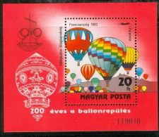 HUNGARY 1983 TRANSPORT Vehicles BALOONS - Fine S/S MNH - Unused Stamps