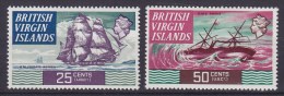 British Virgin Islands 1970 Mi. 213-14 X     25-50 C Schiffe Ships ""Astrea" & "Rhone" MH* - British Virgin Islands