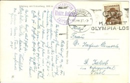 AUSTRIA Postcard With Cancel SALZBURG 2 KAUFET OLYMPIA-LOSE - Sommer 1936: Berlin