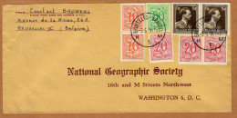 Enveloppe Cover Brief Bruxelles National Geograhic Society Washington - Briefe U. Dokumente