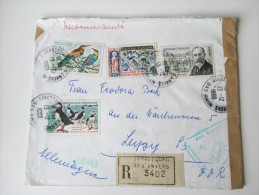 Brief Nach Leipzig / DDR. R- Brief. Zensur / Geprüft! Eingangsabgaben Frei / Zoll Und Kontrolle / Zollamtlich Abgefertig - Storia Postale