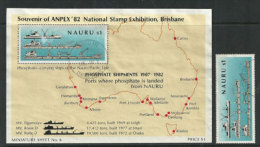 Exploitation Des Mines De Phosphate à L´île Nauru (Central Pacific) & Transport Vers Australie. Un BF + 1 T-p Oblitérés - Nauru