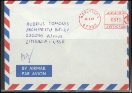 YUGOSLAVIA Brief Postal History Envelope Air Mail YU 010 Meter Mark Franking Machine - Cartas & Documentos