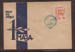 POLAND 1963 SCARCE SCOUTS MAIL COVER RAWICZ POLAND MAY DAY CELEBRATIONS TYPE 1 CREAM CINDERELLA SCOUTS SCOUTING - Cartas & Documentos