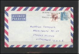 YUGOSLAVIA Brief Postal History Envelope Air Mail YU 034 Ship Postmann Against Cancer - Storia Postale