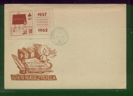 POLAND 1962 SCARCE SCOUTS MAIL COVER RAWICZ 25 YEARS TEACHERS STRIKE TEACHERS DAY WITH INSERT CINDERELLA SCOUTS SCOUTING - Covers & Documents