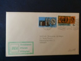 42/192   LETTRE  G.B. TO GERMANY  1° FLIGHT  BEA - Storia Postale