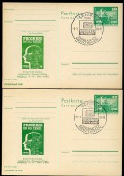 DDR P79-1b-84 C219-a 2 Postkarten FARBVARIANTEN Esperanto-Messetreffen Leipzig Sost. 1984 - Cartoline Private - Usati