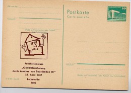 DDR P84-4a-87 C154 Postkarte Zudruck KOLLOQUIUM BAUSCHÄDEN Leinefelde 1987 - Cartes Postales Privées - Neuves