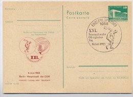 DDR P84-23-83 C30 Postkarte Zudruck OLYMPISCHER TAG Berlin Sost. 1983 - Private Postcards - Used