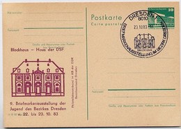 DDR P84-41-83 C48 Postkarte Zudruck Blockhaus Dresden Sost. 1983 - Privé Postkaarten - Gebruikt